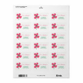 Sweet Pink Daisy Pop Chic Birthday Party Adres Etiket (Full Sheet)