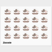 Sweet Pink Damask Chicks Meisje Baby shower Sticke Ronde Sticker (Vel)