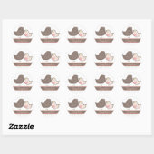 Sweet Pink Damask Chicks Verjaardagsfeestje Sticke Ronde Sticker (Vel)