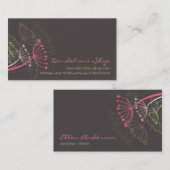 Sweet Pink Dandelion Flowers Modern Elegant Chic Visitekaartje (Voorkant / Achterkant)