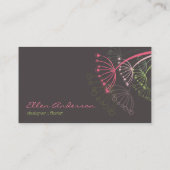 Sweet Pink Dandelion Flowers Modern Elegant Chic Visitekaartje (Achterkant)