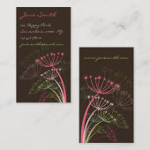 Sweet Pink Dandelion Flowers Modern Elegant Chic Visitekaartje (Voorkant / Achterkant)