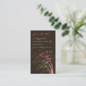 Sweet Pink Dandelion Flowers Modern Elegant Chic Visitekaartje (Staand voorkant)
