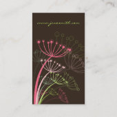 Sweet Pink Dandelion Flowers Modern Elegant Chic Visitekaartje (Achterkant)