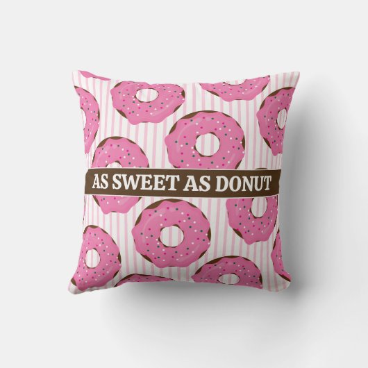Sweet Pink Donut Throw Pillow Kussen (Achterkant)