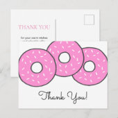 Sweet Pink Donuts Baby shower Sprinkle Hartelijk d Uitnodiging Briefkaart (Voorkant / Achterkant)