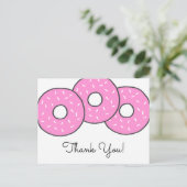 Sweet Pink Donuts Baby shower Sprinkle Hartelijk d Uitnodiging Briefkaart (Staand voorkant)