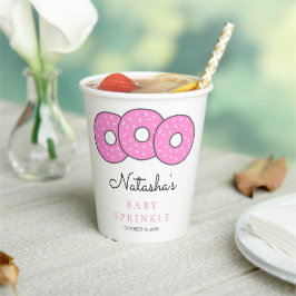 Sweet Pink Donuts Baby Sprinkle Shower Papieren Bekers