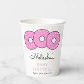 Sweet Pink Donuts Baby Sprinkle Shower Papieren Bekers (Achterkant)