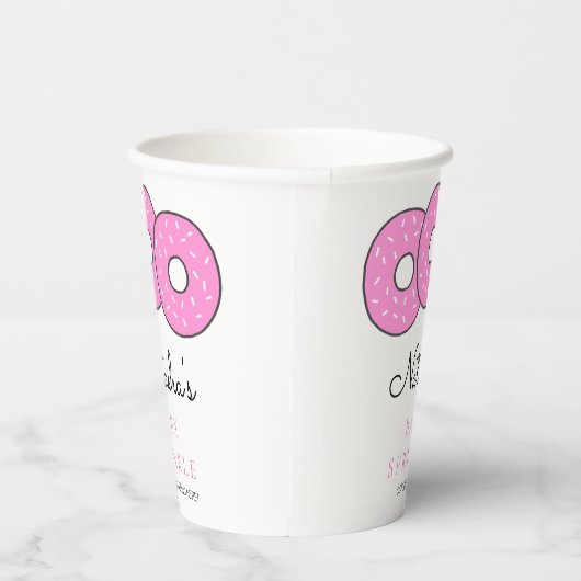 Sweet Pink Donuts Baby Sprinkle Shower Papieren Bekers (Rechts)