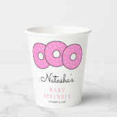 Sweet Pink Donuts Baby Sprinkle Shower Papieren Bekers (Voorkant)