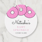 Sweet Pink Donuts Girl Baby Sprinkle Bedankjes Labels (Achterkant)