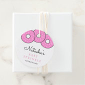 Sweet Pink Donuts Girl Baby Sprinkle Bedankjes Labels (In situ)