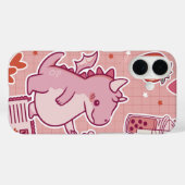 Sweet Pink Dragon – Schattigee romantische Kawaii Case-Mate iPhone Case (Achterkant (horizontaal))