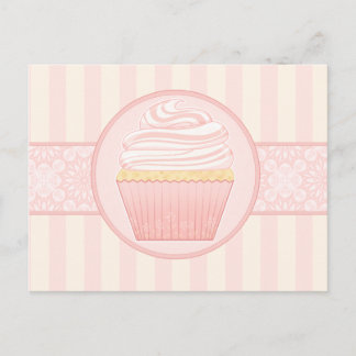 Sweet Pink Elegant Cupcake Briefkaart