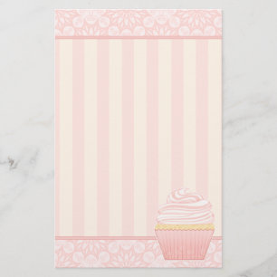 Sweet Pink Elegant Cupcake Briefpapier