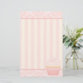 Sweet Pink Elegant Cupcake Briefpapier (Staand voorkant)