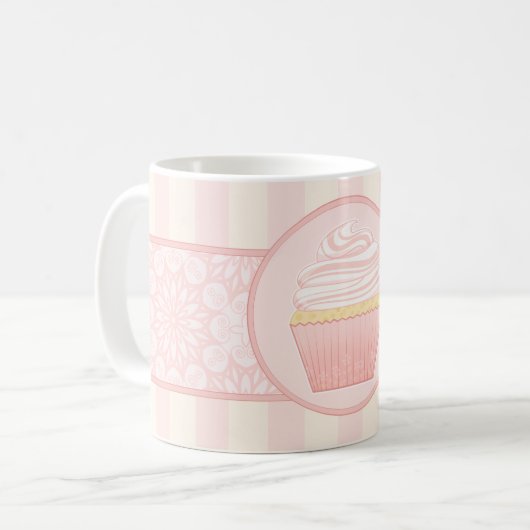 Sweet Pink Elegant Cupcake Koffiemok (Voorkant links)