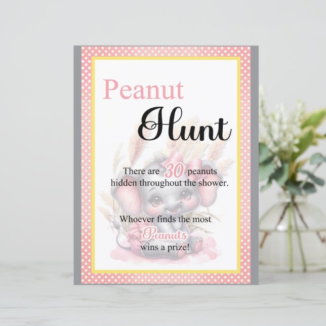 Sweet Pink Elephant Baby shower Duck Hunt Game (Staand voorkant)