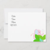 Sweet Pink Elephant Baby shower Invitation Kaart (Achterkant)