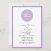Sweet Pink Elephant Baby shower Invitation Kaart (Voorkant)