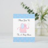 Sweet Pink Elephant Baby shower Invitation Kaart (Staand voorkant)
