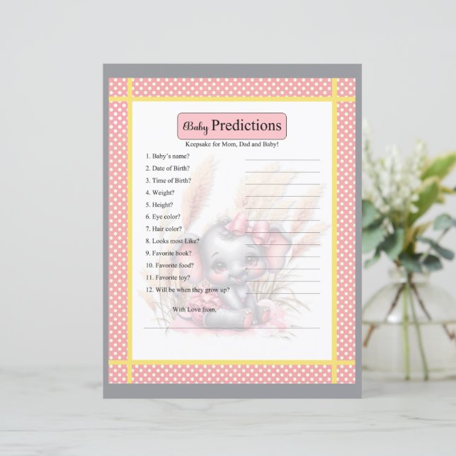 Sweet Pink Elephant _ Baby Voorspellingen (Staand voorkant)