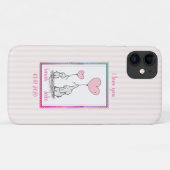 Sweet Pink Elephant Couple Case-Mate iPhone Case (Achterkant (horizontaal))