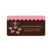 Sweet Pink Elephant Mobiel Adres Label (Voorkant)