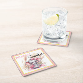 Sweet Pink Elephant - Peanut Smiles Kartonnen Onderzetters
