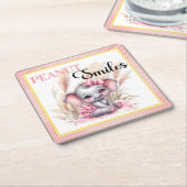 Sweet Pink Elephant - Peanut Smiles Kartonnen Onderzetters (Schuin)