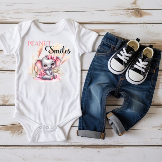 Sweet Pink Elephant - Peanut Smiles Romper