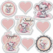 Sweet Pink Elephant - Peanut Smiles Skull Sticker (Voorkant)