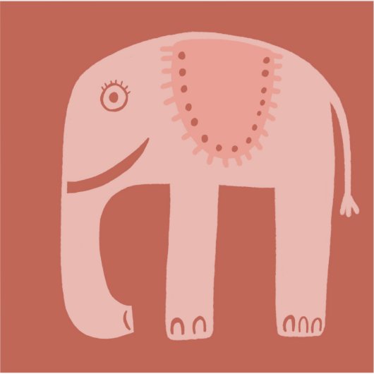 Sweet Pink Elephant Sticker (Voorkant)