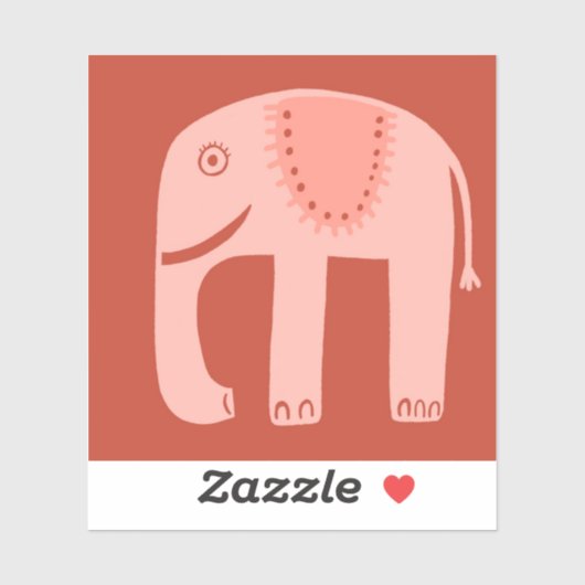 Sweet Pink Elephant Sticker (Vel)