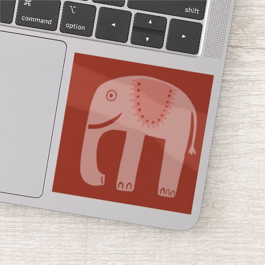 Sweet Pink Elephant Sticker (Detail)