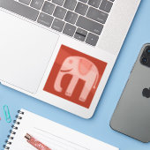 Sweet Pink Elephant Sticker (Laptop met iPhone)