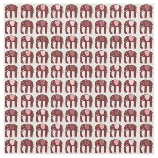 Sweet Pink Elephants Pattern Stof (Close Up)