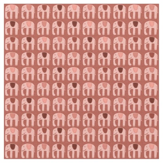 Sweet Pink Elephants Pattern Stof (Close Up)