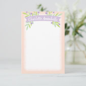 Sweet Pink en Lila Floral Banner Kaart (Staand voorkant)