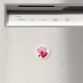 Sweet Pink en Red Hearts Love Magnet (Insitu (Vaatwasser))