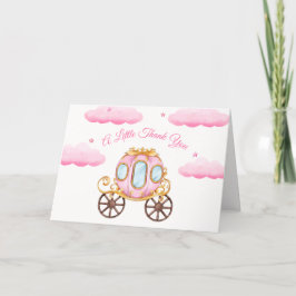 Sweet Pink Fairy Princess Carriage Baby shower Bedankkaart