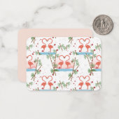 Sweet Pink Flamingos Valentijn Childrens Kaarten Notitiekaartje (Voorkant / Achterkant in situ)