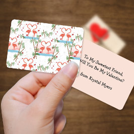 Sweet Pink Flamingos Valentijn Childrens Kaarten Notitiekaartje