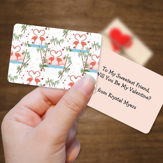 Sweet Pink Flamingos Valentijn Childrens Kaarten Notitiekaartje