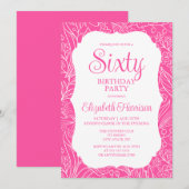 Sweet Pink Flora Vrouw Zestig 60ste Verjaardagsfee Kaart (Voorkant / Achterkant)