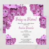 Sweet Pink Floral Baby Shower Invitation Kaart (Voorkant / Achterkant)