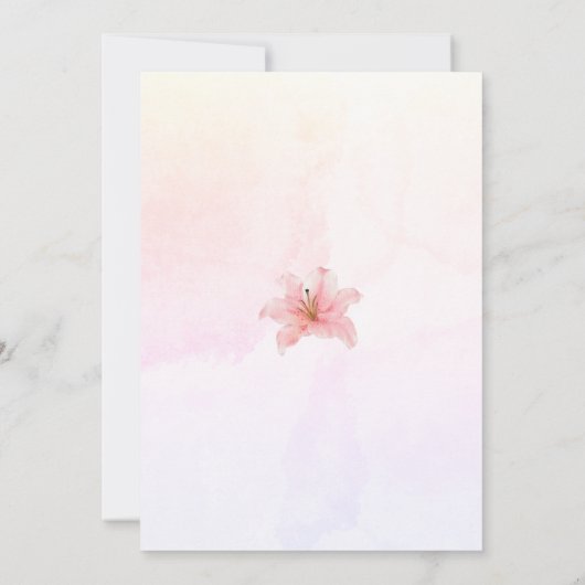 Sweet Pink Floral Baptism uitnodiging (Achterkant)