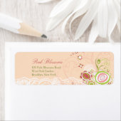 Sweet Pink Floral Blooms Chic Lace Adresetiketten Etiket (Insitu)