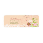 Sweet Pink Floral Blooms Chic Lace Adresetiketten Etiket (Voorkant)